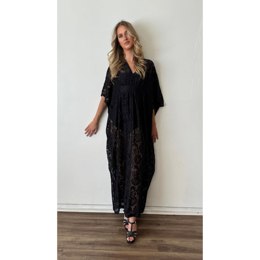 BVC Montauk Caftan Raven Lace