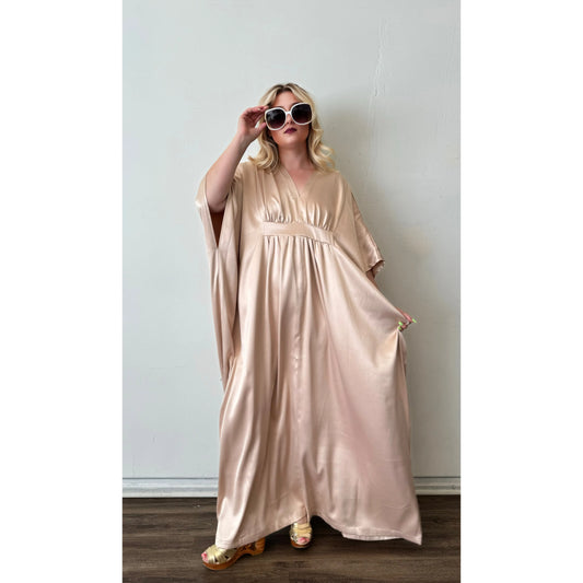 BVC Montauk Caftan Nude Matte Satin